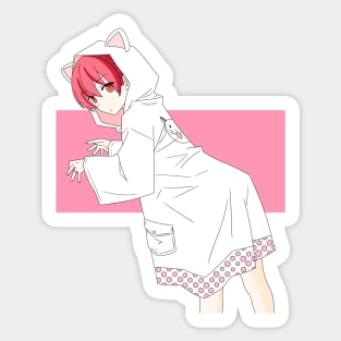 tsukasa chan in a rain coat Sticker